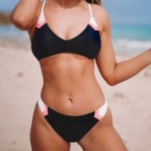 Cupshe Navy and pink two piece , new with tags